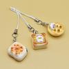 3pcs Set Japanese Style Cute Cat Bread Phone Charms Kitten Toast Keychains Kawaii Lanyard Pendant for Bags Perfect Gift