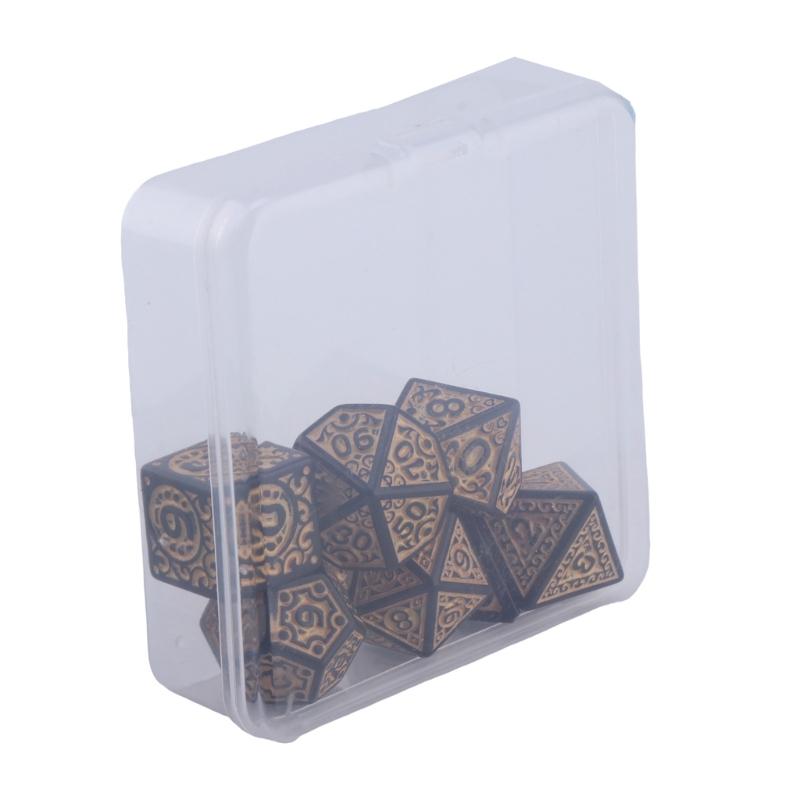 7Pcs/set Polyhedral Acrylic Dices Multiple Face Various Shape Digital Game Dices for Club Party Family Board Game Props