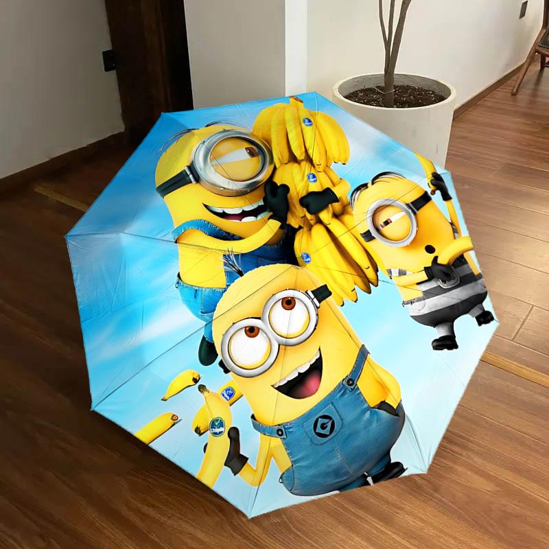 

1pc Banana, Minions Automatic Umbrella | Portable Foldable 8-Rib Manual Open, Casual Accessory, Durable Canopy yy250905051