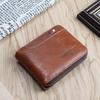 Schoolbag European and American men's short wallet business youth zipper wallet oil wax leather large capacity wholesale wallet change