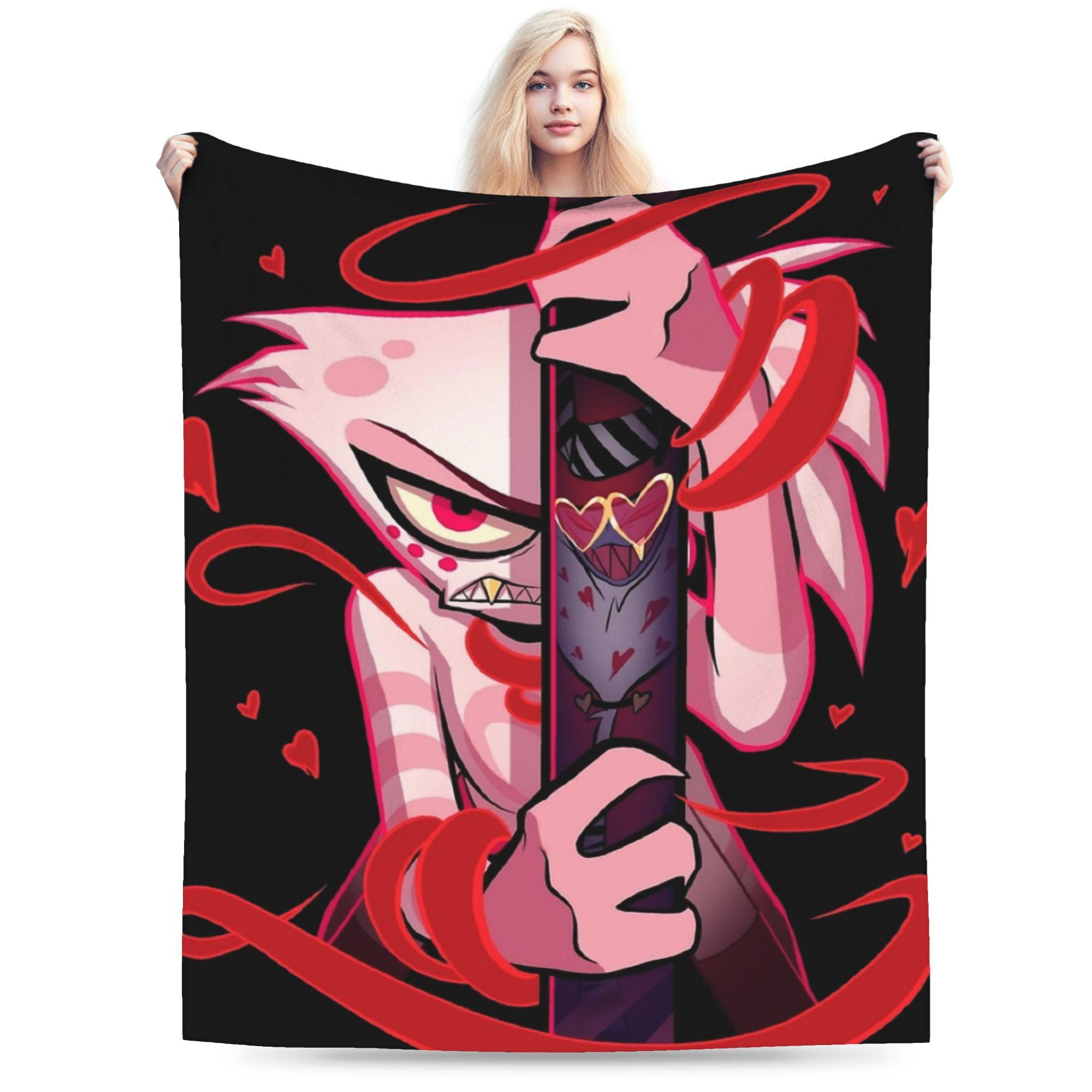 Exquisite Fashion Items Unisex Angels Dusts And Valentino Addicted Hazbins Hotels Blanket Autumn Warm Throw Blanket For Boy Chair Sofa Bed Bedspread Bed Cover