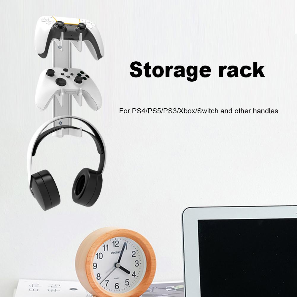 New Gaming Headset Stand Hanger Universal Wall Mounted Game Controller Holder Space Saving Storage Rack for PS5/Ps4/Xbox/Switch