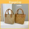 Vintage Basket Woven Bag With Grass Weaving Design For Daily Outings Handbag
