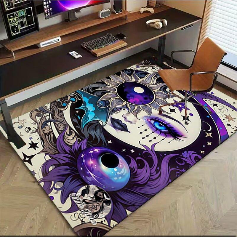 "Galactic Moon Goddess Tattoo Design Art Print"Office Mat Home Decor Office Desk Chair Carpet for office ph6