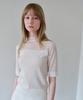 AHWE See-Through Point Mock Neck Knit_White