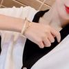 Luxury Texture Geometry Bracelet Curved White Shell Plate Irregular Bangles