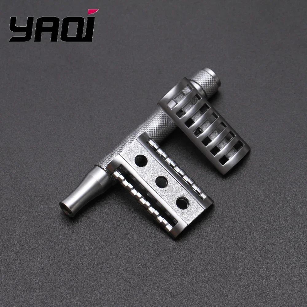 YAQI KNIGHT-HELMET Razor Head Stainless Steel Handle DE Safety Razor for Men