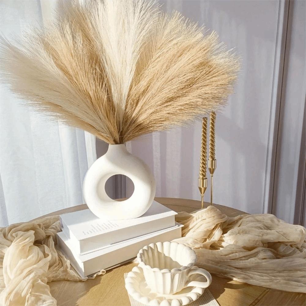 20Pcs Fluffy Texture Faux Plant Reed 50cm/22in Tall Pampas Grass Bouquet  Home Decoration