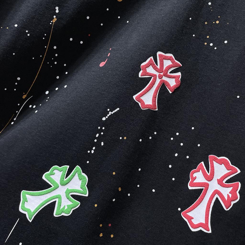 8965 CHROME HEARTS 2026 Summer New High Quality Cotton Round Neck Loose Large Size Men's and Women's T-shirt Couple T-shirt