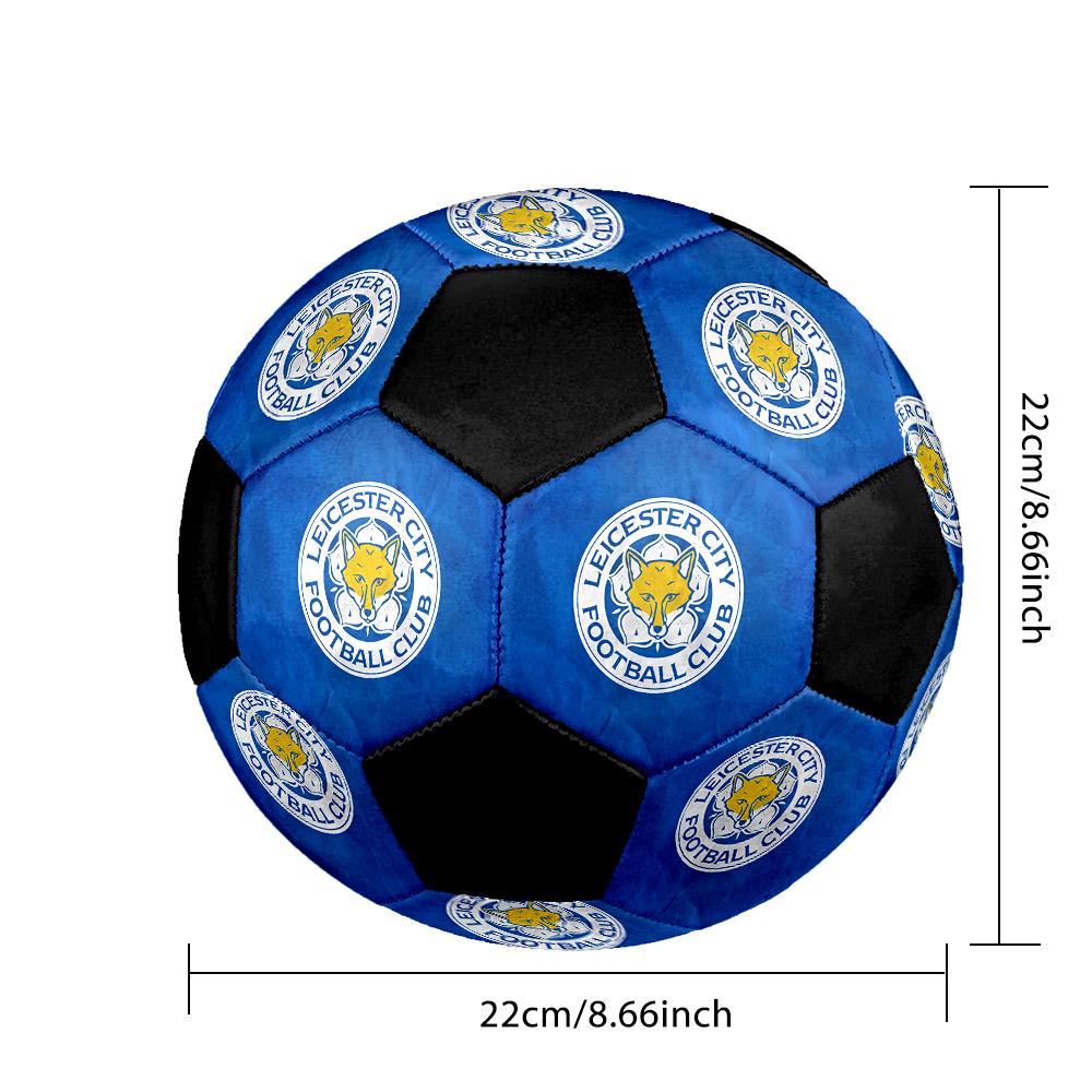 SIZE 5 Leicester City FC Soccer Ball Colorful All Ages Machine Stitched PVC Competition Ready Durable High-Bounce