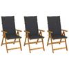 Day and Night - Day and Night Folding Garden Chairs 3 Units and Cushions Solid Acacia Wood