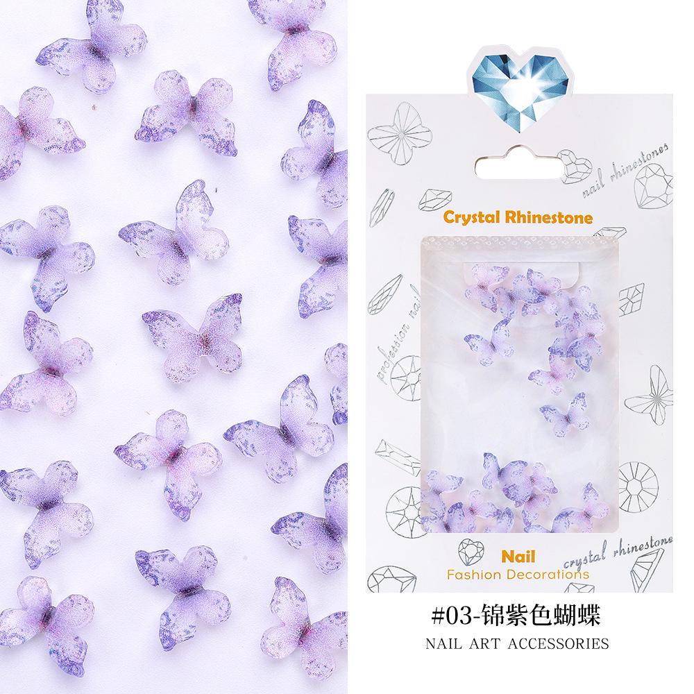 Resin Butterfly Nail Art Accessories Fairy Cute Three-Dimensional Versatile Transparent Ribbon Bow Nail Accessories