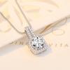 Korean Fashion Zircon Square Diamond Pendant Women's Necklace - Simple Sweet Collarbone Chain