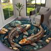 Elegant Koi Fish Pond Blossom Print Round Rug, Multi-functional Office Chair Sofa Carpet, Easy Clean Carpet for Home and Living Spaces