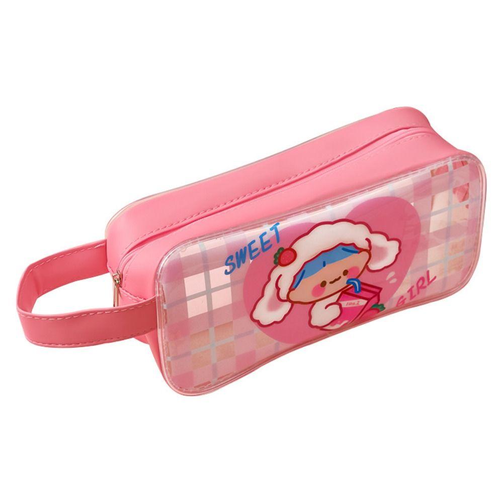 

Transparent Stationery Bag PVC Storage Bag Durable Pen Bag Student Supplies