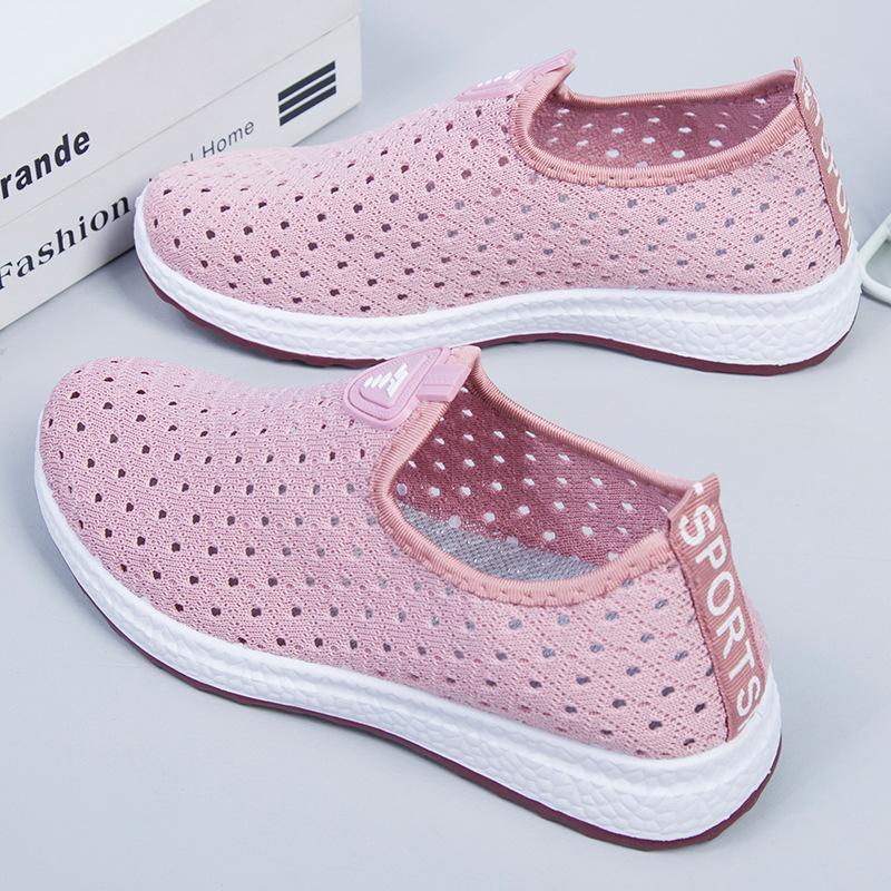 A New Generation of Old Beijing Craft Flying Woven Mesh Shoes, Fashionable Hollow Leisure Sports Safety Walking Shoes