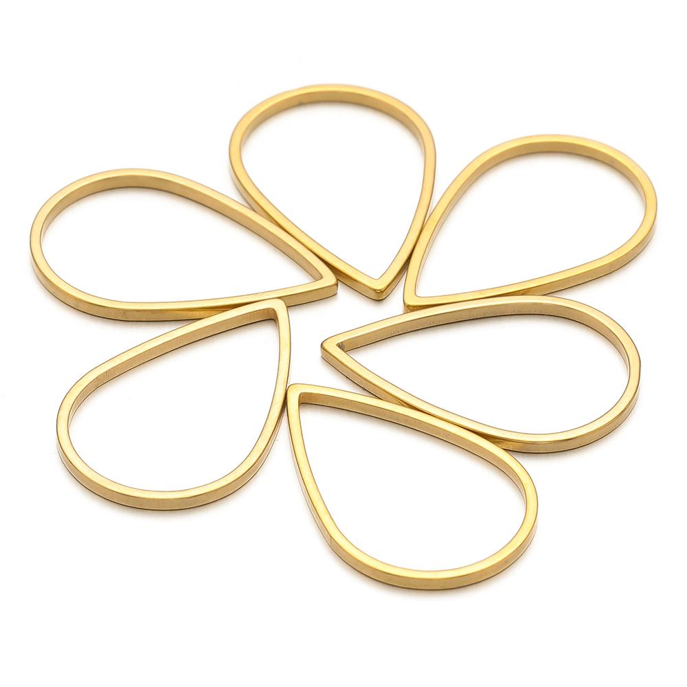 20/50pcs Stainless Steel Gold Plated Design Cut Cabochons Shaped Pendants Charms for Diy Necklaces Bracelets Making Accessories