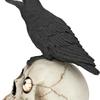Halloween Crow Skull Glass Ornament for Yard Decor