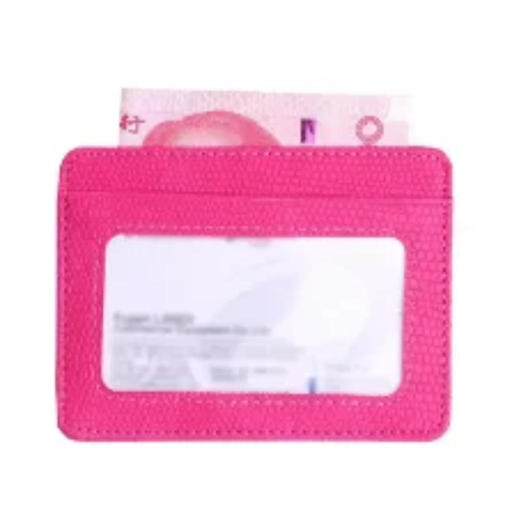 Portable Double Sided Pattern Card Wallet Id Holders Women Men Slim Wallet Change Purse Travel Wallet Holder with 5 Card Slots