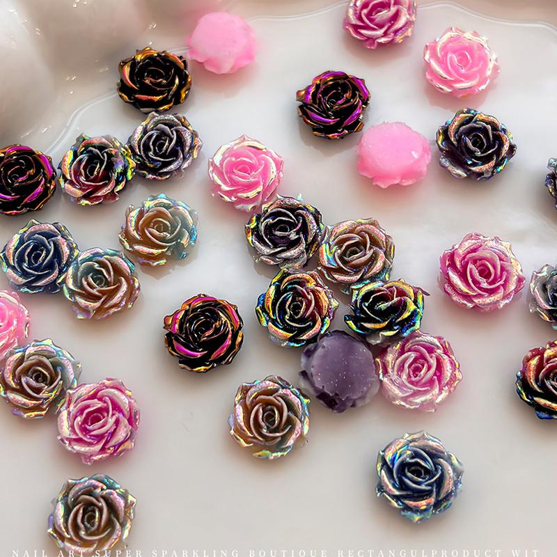 20Pcs Elegant Camellia Rose Nail Art Jewelry Charm for DIY Manicure Decoration Resin Flatback