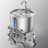 Dog Water Fountain 2.2L Stainless Steel Quiet Pet Fountain with Quadruple Filtration System Purification Fountain with Visual Water Level for