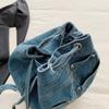 Multifunctional Denim Bag Women's Large Capacity Crossbody Bag Shoulder Class Commuter Backpack