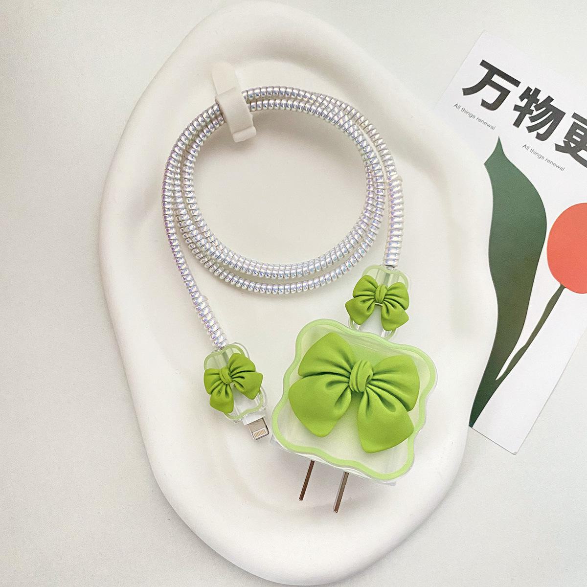 

Защитный чехол для зарядки iPhone 16 с быстрой зарядкой 20 Вт, совместимый с Apple 15 Pro Max, с системой управления кабелями для iPad 2024 headgear+wire sleeve+laser white rope зелёный