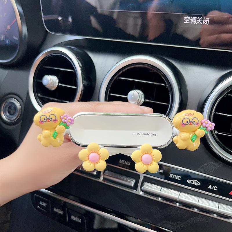 

New car mobile phone holder navigation car cartoon rabbit inside the car trend decoration car fixed support frame