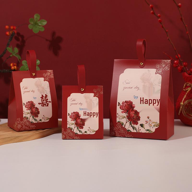 Elegant Chinese-Style Wedding and Engagement Candy Gift Box Small (13x10x6.5)