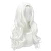White Long Loose Wave Wig with Middle Part - Natural-Looking Synthetic Fiber for Cosplay, Party & Daily Styling