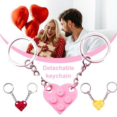 Met liefde gevulde sleutelhanger koppels blokken tonen liefde sleutelhanger voor Valentijnsdag jubilea verjaardagen cadeaus voor vriend vriendin