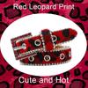 Unique Waist Chain Rhinestones Buckle Leopard Print Chain Cowgirl Belt for Women Proms Club Party for Jeans Dresses  Purple 95