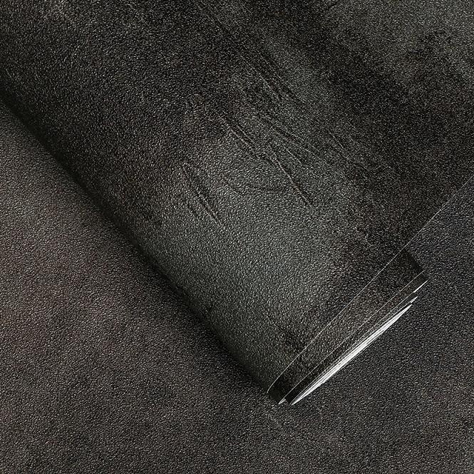 Black Vintage PVC Wall Paper Vinyl Concrete Wall Effect Wallpaper Retro Plain Texture Bedroom Living Room Background Home Decor