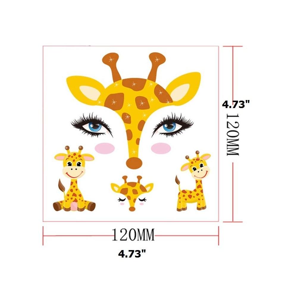 10pcs Animal Temporary Face Tattoo Sticker Set For Kids Water Transfer Butterfly Panda Floral Body Paint Sticker Halloween Decor