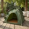 Foldable Pet Tent Bed Breathable Covered Cat Cave Cooling Surface for Cats, Dogs
