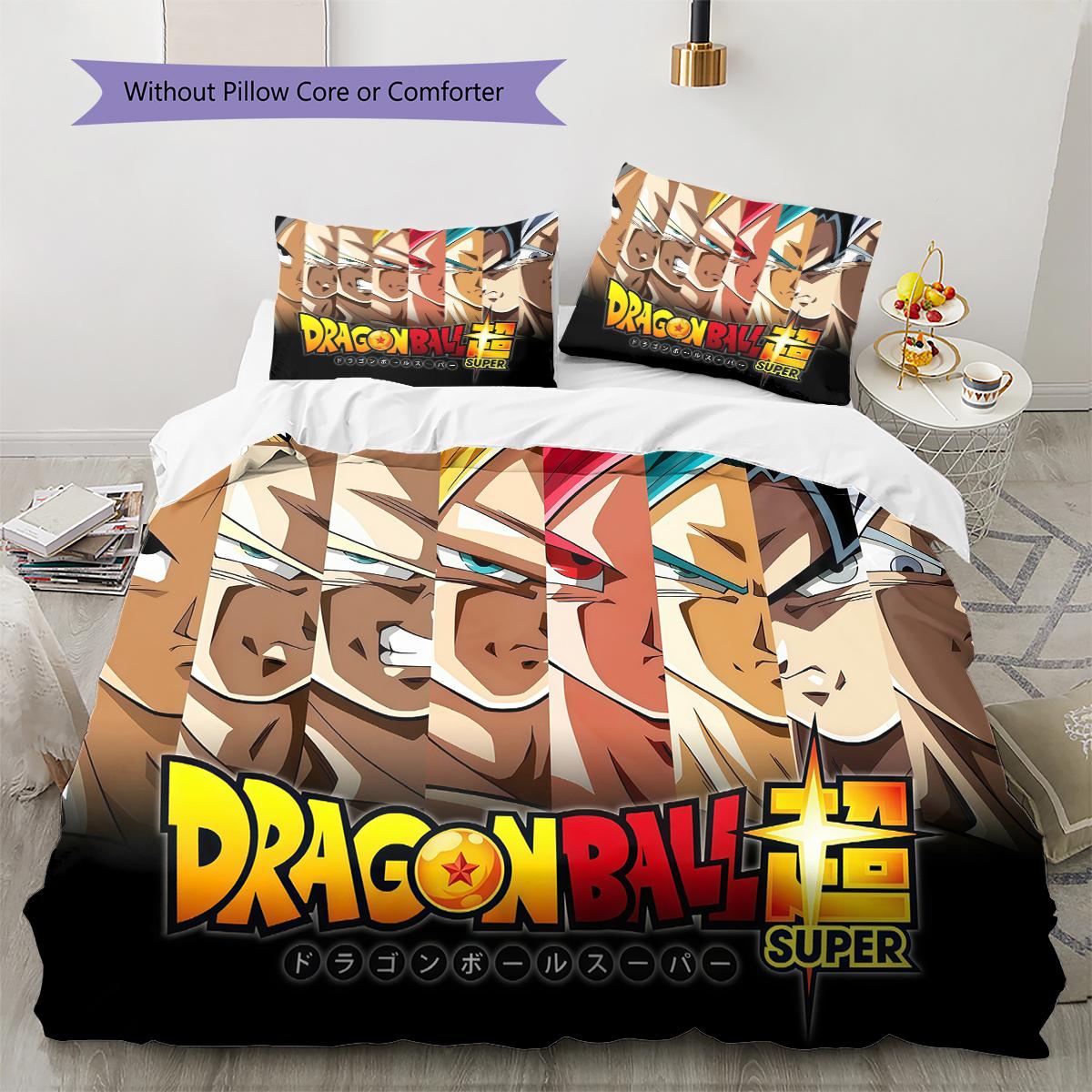 

Постільна білизна з візерунком DRAGON BALL, Комплект ковдри, Підковдра, Наволочка, Домашній подарунок на день народження (1 * підковдра + 2 * наволочка, без наповнювача) 135x200cm