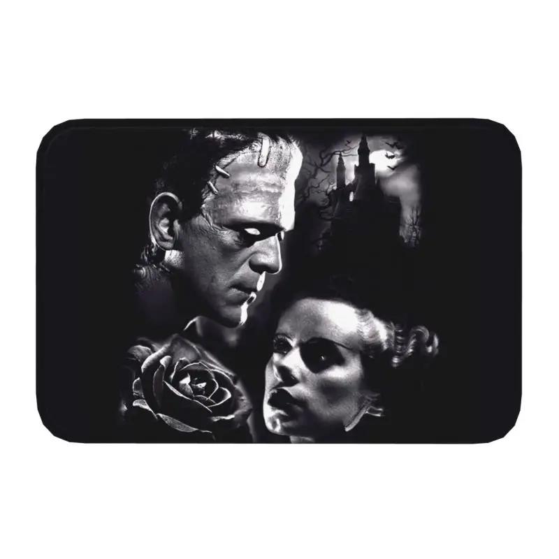 Custom Bride Of Frankenstein Kiss Doormat Anti-Slip Entrance Floor Door Mats Science Fiction Horror Film Room Rug Carpet Footpad