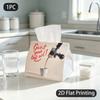 1pc Tissue Box, Hand Lettering/ Coffee Espresso/ Inspiring Motivation Pattern, 2D Flat Printing, Lightweight, Machine Washable, Napkin Box, for Vehicl