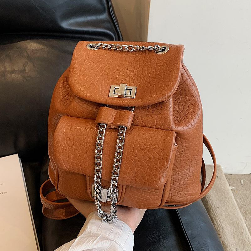 Small Bag Chain Backpack Dámská špičková všestranná školní taška Travel Bucket Backpack