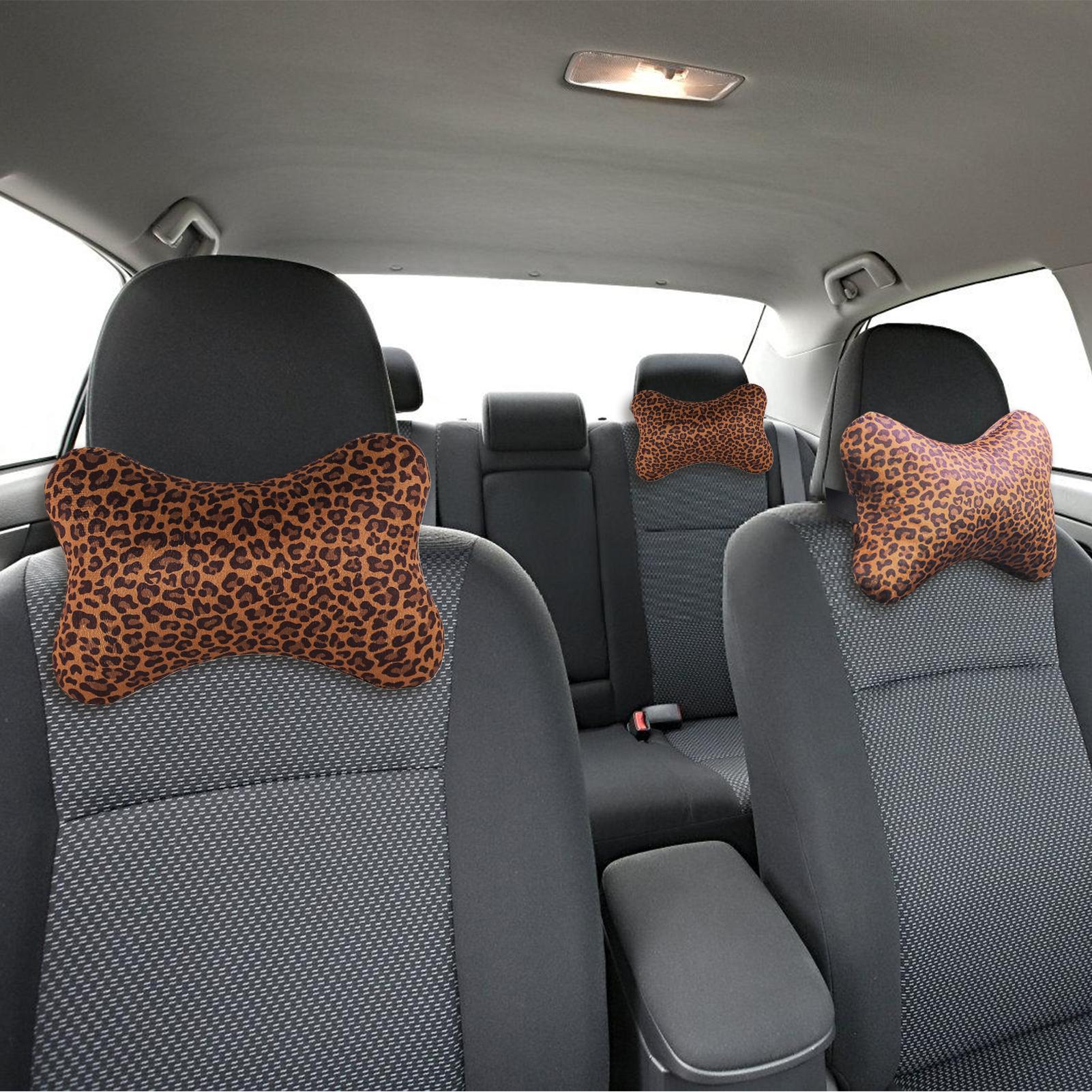 

Neck Pillow For Car 2 Pieces Ergonomic Cushion Leopard Print Car Pillow With Adjustable Strap For Adults Passenger Driving CHINA