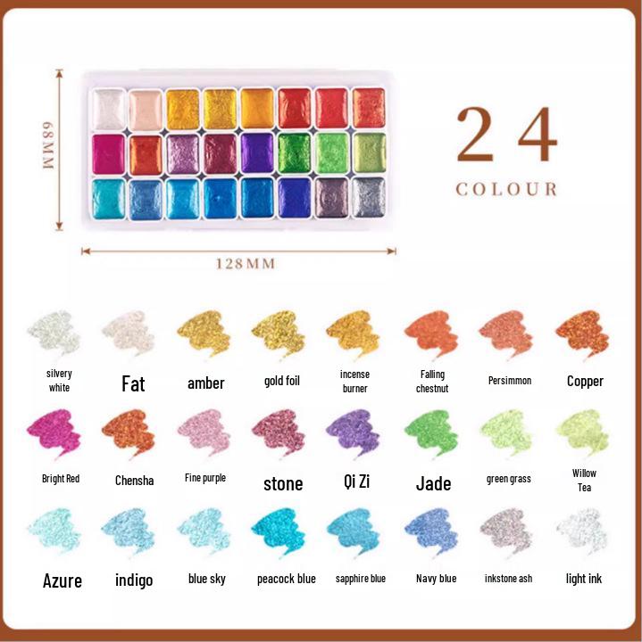 Pearlescent Dunhuang Gold Watercolor Set: 60 Colors for Painting & Nail Art