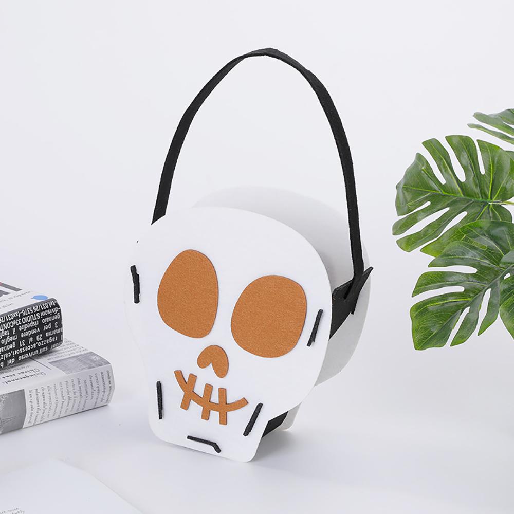 Halloween Pumpkin Candy Bag Halloween Decorative Felt Handbag Halloween Trick Or Treat Goody Bags Kids Halloween Party Gift Bag