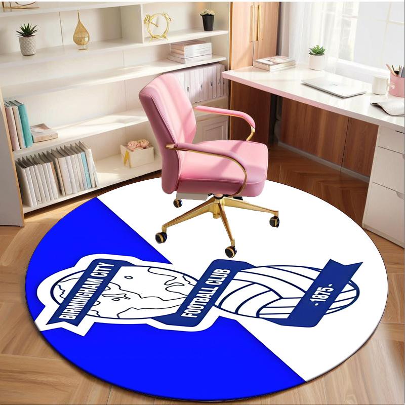 1PC round rug Birming-ham Football Club Printed Round Area Rug ,Rug For Home Office, Round Chair Rug, Decorative Carpet Fan gifts Christmas gift