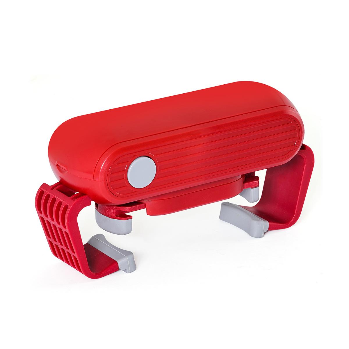 

Электрический открыватель банок и бутылок в одно касание с конструкцией с двойными ушками красный