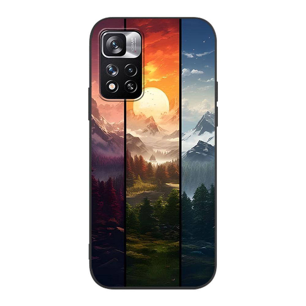 

Landscape Mountain Case for Xiaomi Redmi 10A 10C 9C 12C 9A 9i 10 12 9 Prime 9T K40 Pro Black Soft TPU Mobile Phone Bag Cover Redmi K40 Pro