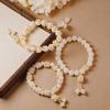 Charcoal Roasted Bodhi Root & White Jade Bracelet for Girls