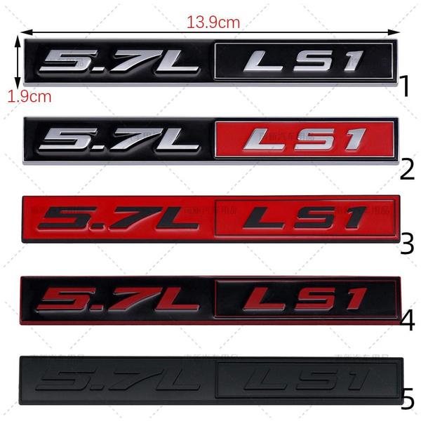 2 Stück/Los 3D Metall 5.7L LS1 Autoemblem Auto Plakette Heckklappe Namensschild Aufkleber Kotflügelaufkleber