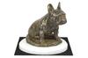 Francouzský buldoček, Frenchie II - figurka psa, figurka na bílém podstavci, trofej pro výstavu psů Art-Dog