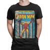 Iron Man Classic Retro Comic Cover Graphic T Shirt Men Cotton Creative T-Shirt O Neck  Tee Shirt Short Sleeve Clothing