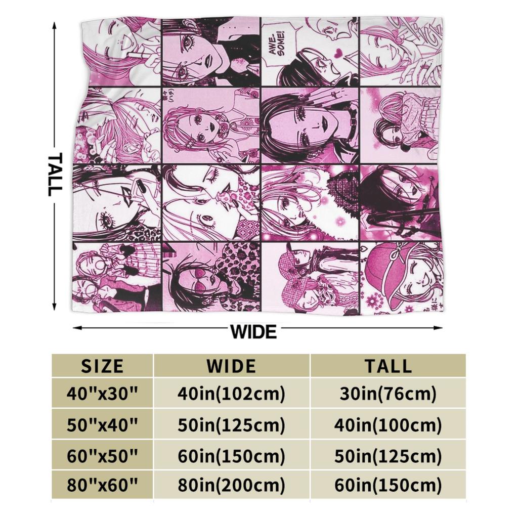Nana x Hachi Nana Osaki Anime Prikrývky Sametový Potisk Multifunkční Ultra-Měkká Přehozová Deka pro Domov Venkovní Lůžkoviny Přehozy